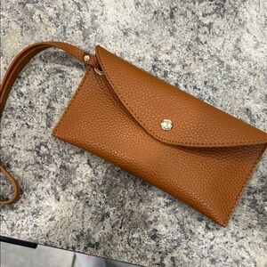 NWOT Tan Leather Clutch